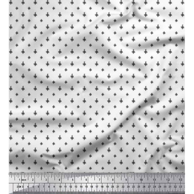 Soimoi Satin Silk Fabric Hash Sign Geometric Decor Fabric Printed Yard 42 Inch Wide