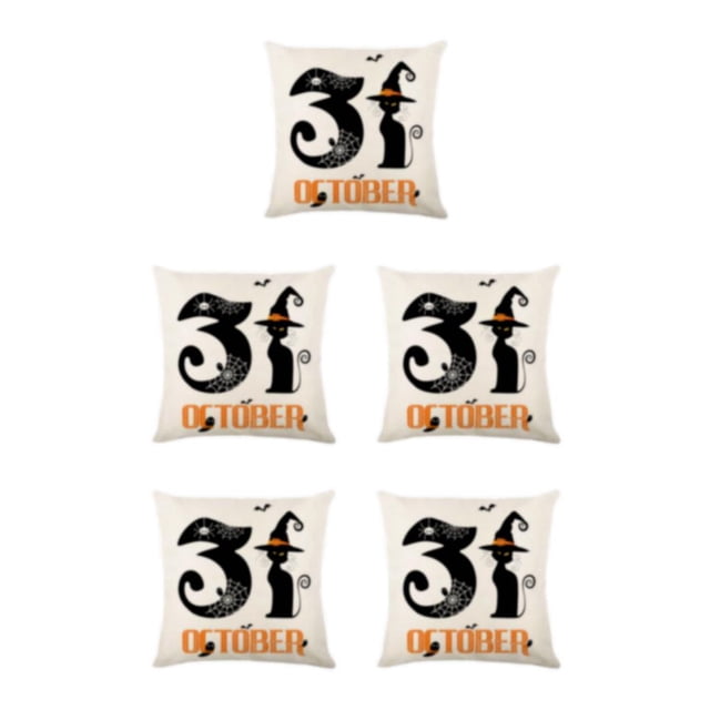 Redempat Breathable And Wrinkle-resistant Halloween Throw Pillow Covers For Spooky Style JYM328-1 5Set