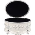thumbnail image 3 of ORUYROP Metal Jewelry Box, Round Jewelry Display Box, Light Luxury Trinket Storage Box for Ring Earring Jewelry Silver White (L), 3 of 7
