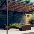 thumbnail image 1 of vidaXL 9 Piece Garden Lounge Set with Cushions Poly Rattan Brown, 1 of 5