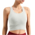 thumbnail image 1 of Ltctricy Women's Crop Tank Tops with Built in Bra Ribbed Knit Crew Neck Racerback Slim Sleeveless Workout Tops Athletic Yoga Shirts, 1 of 7