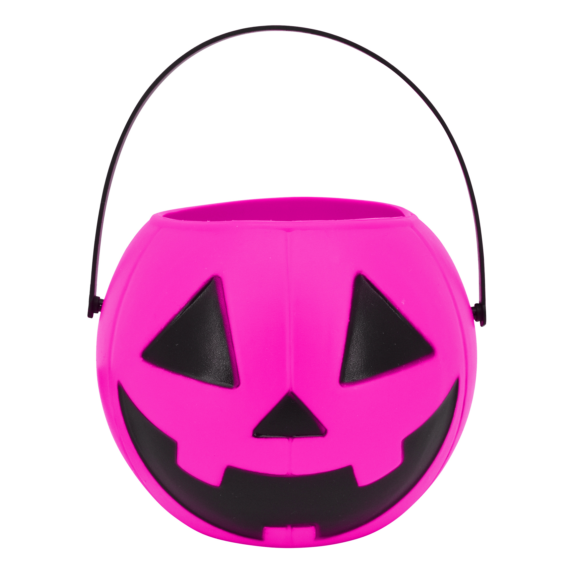 Seau en plastique miniature rose citrouille d'Halloween, sac pour la collecte de bonbons, par Way to Celebrate