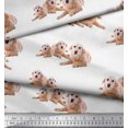 thumbnail image 2 of Soimoi Modal Satin Fabric Golden Retriever Dog Print Sewing Fabric Yard 42 Inch Wide, 2 of 3