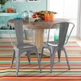 thumbnail image 3 of FDW Dining Chairs Set of 4 Indoor Outdoor 18 Inch Seat Height 330LBS Weight Capacity Restaurant Chair Tolix Side Bar, Gray, 3 of 6