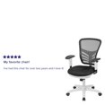 thumbnail image 2 of Mid-Back Black Mesh Multifunction Executive Swivel Ergonomic Office Chair with Adjustable Arms and White Frame, 2 of 9