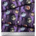thumbnail image 3 of Soimoi Purple polyester Crepe Fabric Moon & Planet Galaxy Decor Fabric Printed Yard 42 Inch Wide, 3 of 3