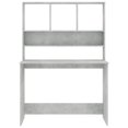 thumbnail image 2 of vidaXL Desk with Shelf Concrete Grey 110x45x157 cm Engineered Wood, 2 of 5