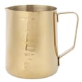 thumbnail image 1 of Cappuccino Espresso Making Milk Jug Stainless Steel Durable Handheld Frothing Cup With Measurement Mark Gold 600ML, 1 of 8