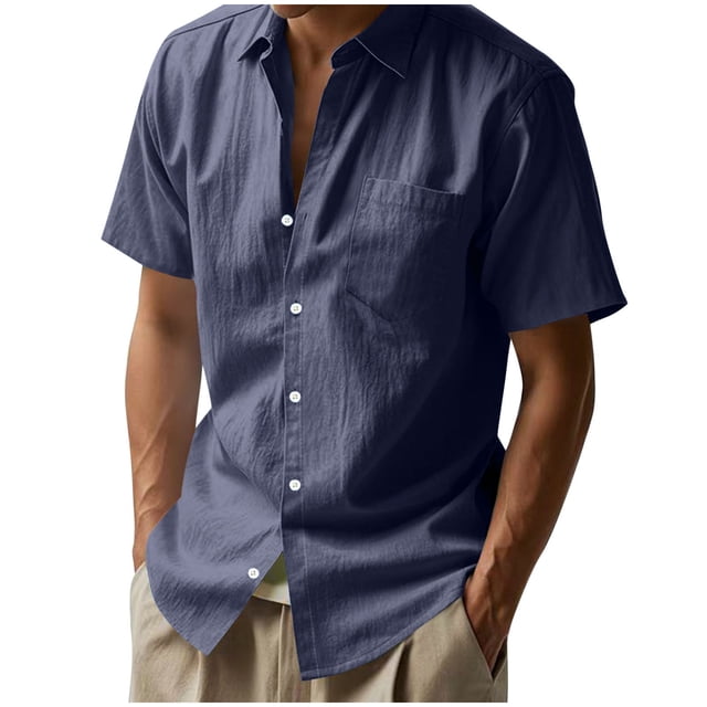 Maplenight T-Shirts en Coton pour Hommes à Col Rond, Chemises d'Été Décontractées à Manches Courtes, T-Shirts Légers
