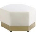 thumbnail image 1 of Meridian Furniture Marquis Cream Velvet Ottoman, 1 of 5