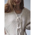 thumbnail image 4 of FOCUSNORM Cardigan en Tricot pour Femmes Manches Longues Veste Décontractée Automne pour Usage Quotidien Rue, 4 of 5