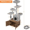 thumbnail image 2 of EastVita 2-in-1 Cat Tree with Litter Box Enclosure,Modern Cat Tower with Scratching Posts,Multiple Platform and Large Condo,Multilevel Indoor Kitten House,Retro Brown, 2 of 8