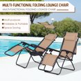thumbnail image 4 of Outsunny 2 Piece Foldable Lounge Chair with Canopy Shade, Beige, 4 of 10