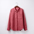 thumbnail image 4 of Women's Pockets Buttons Long Sleeve Tops Outwear Solid Color Turn-down Collar Jacket Coat, 4 of 5