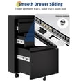 thumbnail image 2 of Mobile File Cabinet – 3 Drawer Lateral with Lock & 2 Keys – Under Desk Metal – Adjustable Shelf – Legal, Letter & A4 Files – Easy Assembly – Black, 2 of 7