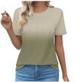 thumbnail image 1 of Blouses pour Femmes Col Rond Mode Décontractée Manches Courtes Printemps/été Haut, 1 of 5