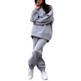thumbnail image 1 of UKAP Ladies Sweatsuits Solid Color Two Piece Outfit Long Sleeve Jogger Set Loungewear Jogging Lounge Sets Light Gray XL, 1 of 7
