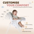 thumbnail image 4 of Qaba High Chair with Adjustable Seat Height, Backrest, Footrest and Tray, 4 of 10