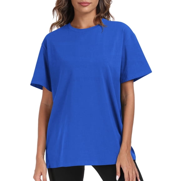 asjyhkr Womens Cotton T Shirts Crew Neck Short Sleeve Solid Color Summer Tops Lightweight Basic Tees