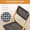 thumbnail image 4 of Gymax 4PCS Folding Chairs w/ Woven Rope Seat & High Back Indonesia Teak Patio, 4 of 6