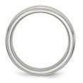 thumbnail image 2 of Stainless Steel Ridged Edge 8mm Brushed and Polished Band Ring 12 Size, 2 of 5