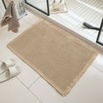thumbnail image 1 of Waffle Bath Runner, Upgraded Waffle Runner Rug, Non Slip Washable Drying Boho Bathroom Bath Mat with Tassels for Hallway Shower Entry Farmhouse Home Decor, Double-Sided Use (Beige, 20*32in), 1 of 8