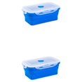 thumbnail image 3 of maskred Food Grade Silicone For Safe And Healthy Meals Sealed Preservation Box Microwave Lunch Box Silicone Lunch Box Compact deep blue 800ml 2Set, 3 of 6