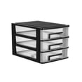 thumbnail image 2 of Armoire de Rangement Portable en Plastique à Trois Couches, Type Tiroir, Support de Rangement, Organisateur de Meubles (Noir et Transparent), 2 of 6