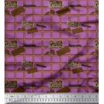thumbnail image 1 of Soimoi Polyester Crepe Fabric Text & Chocolate Food Print Fabric by The Yard 52 Inch Wide, 1 of 6