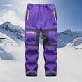 thumbnail image 3 of Kids Ski Pants - Patchwork Design with Pockets - Thicken Warm Trousers for Winter Outdoor Activities, 3 of 3