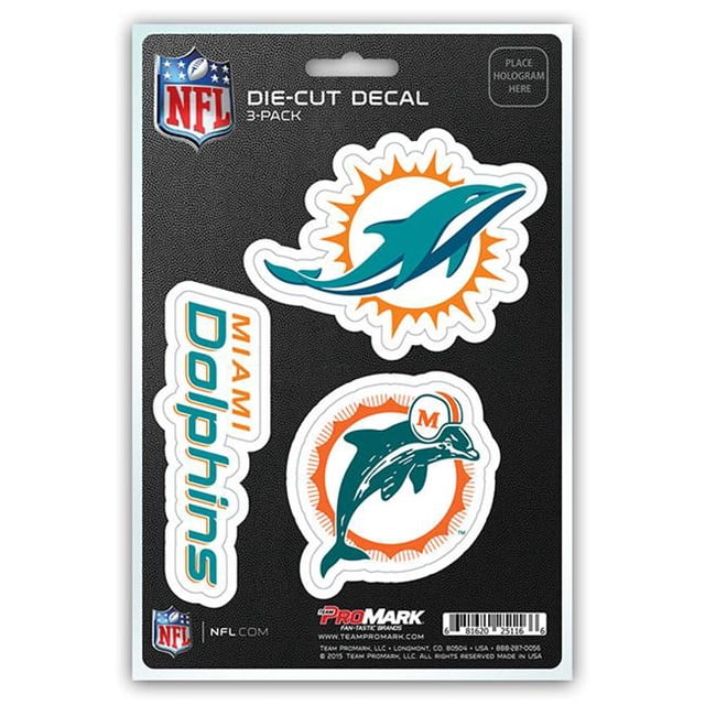 Pro Mark Autocollants Miami Dolphins - Lot de 3