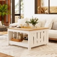 thumbnail image 2 of GUNAITO Lift Top Coffee Table with Storage Cabinet and 2 Compartments for Living Room, White, 31.5''Hx31.5''W in, 2 of 9