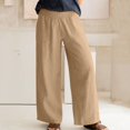 thumbnail image 2 of Pantalons en Coton et Lin pour Femmes Large Large Taille avec Poches, 2 of 7