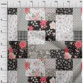 thumbnail image 3 of oneOone Georgette Viscose Black Fabric Asian Floral Mix Patch Craft Projects Decor Fabric Printed By The Yard 42 Inch Wide, 3 of 4