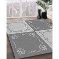 thumbnail image 3 of Ahgly Tapis Rectangulaire Lavable en Machine Intérieur Transitionnel Gris Platine, 5 Pieds x 7 Pieds, 3 of 7