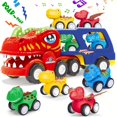 thumbnail image 1 of 5 In 1 Dinosaur Car Toy-Friction Power Carrier Truck With 4 Packs Small Pull Back Dino, 1 of 4