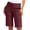 Wine#womens red bermuda shorts, variant on Moxiu Chino Bermuda Shorts for Women Summer Trendy Pull On Knee Length High Waisted Comfy Stretchy Long Walking Shorts 2025 Black,XXL