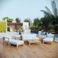 thumbnail image 2 of Modway Upland Ensemble de Mobilier de Patio Extérieur en Teck de 8 Pcs en Blanc Naturel, 2 of 11