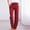 Red, variant on TIMIFIS Pants For Women Women Casual Cotton And Linen Solid Drawstring Elastic Waist Long Straight Pants Business Casual Pants For Women