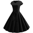 thumbnail image 2 of EGNMCR Robes d'Été Femmes Tendance 2024 Femmes Vintage Manches Courtes 50s Ménagère Décontractée Soirée Fête Bal Robe, 2 of 7