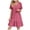Watermelon Red, variant on Kyusrd Summer Dresses For Women 2025 Vacation Short Sleeve Elegant Mini Dress High Waist Pleated Summer Casual Dresses Flowy V Neck Beach Dress Ruffle A Line Sun Dresses Women'S Novelty Dresses