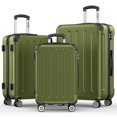 thumbnail image 1 of Sunbee 3 Piece Luggage Sets Hardshell Lightweight Suitcase with TSA Lock Spinner Wheels, Olive Green, 1 of 8