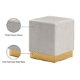 thumbnail image 3 of Meridian Furniture Jax Contemporary Velvet Ottoman/Stool in Cream, 3 of 4