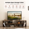 thumbnail image 2 of Patiojoy Meuble TV 3 Pcs Réglable, Centre Multimédia Minimaliste pour Téléviseurs de 43, 55, 60 et 65 Pouces, Style Brun Rustique, 2 of 7