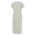 thumbnail image 5 of Robes d'Été pour Femmes 2023 Robes pour Femmes Liquidation Mode Femmes Été Uni Décontracté Col Rond Manches Courtes Vacances Poches Robe, 5 of 5