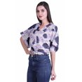 thumbnail image 3 of Moomaya Hauts Cache-Cœur pour Femmes Imprimés Taille Élastique Manches Boxy Blouse Cache-Cœur Décontractée, 3 of 4