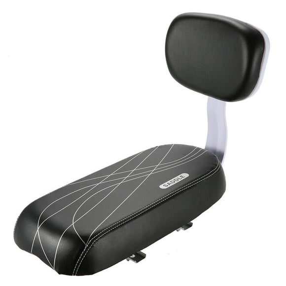 Yeacher Bike Back Seat PU Leather Soft Cushion Rear Rack Seat with Backrest