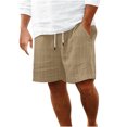 thumbnail image 1 of Plebaso Mens Shorts Summer Beach Shorts with Drawstring Solid Color Lightweight Vacation Pocket Shorts, 1 of 6