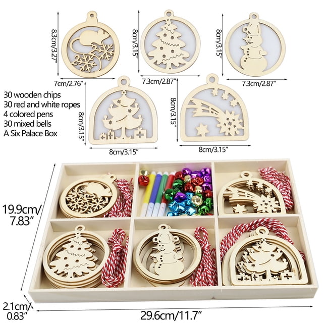 XZNGL DIY Christmas Decoration Gift Set Jiugongge Wooden Box