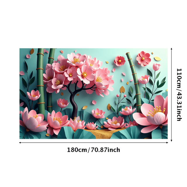 Floral Themed Colorful Backdrop Banner with Butterflies and Berries Spring Party Decorations Background Photo Booth Props Garden Gatherings Outdoor Celebrations